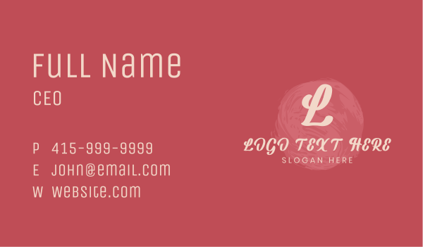Watercolor Brush Lettermark Business Card Design Image Preview