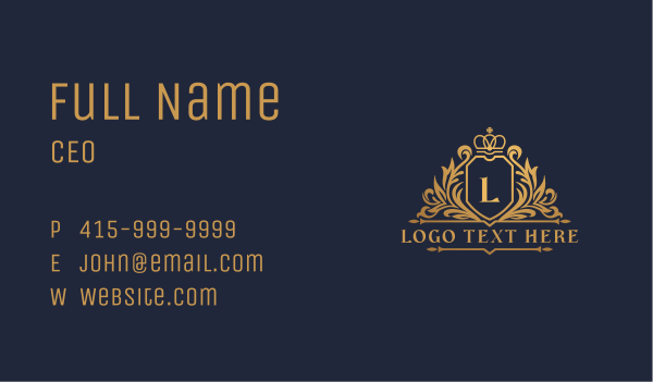 Regal Crown Luxury Business Card Design Image Preview