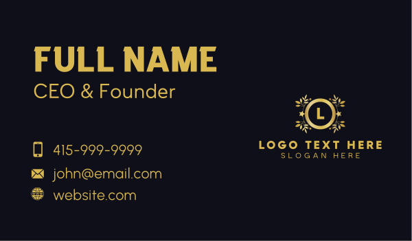 Golden Salon Letter Business Card Design