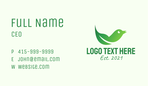 Gradient Canary Leaf Business Card Design Image Preview