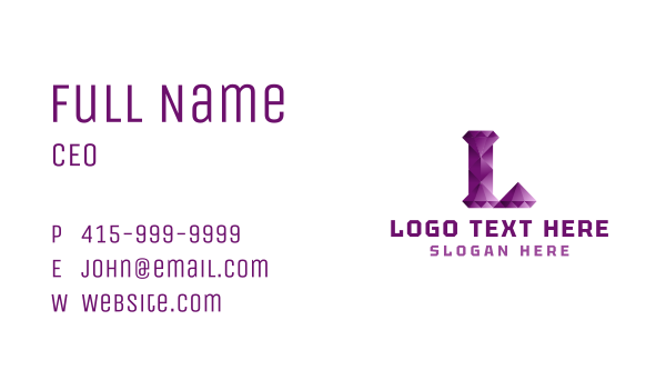 Premium Gemstone Letter L Business Card Design Image Preview