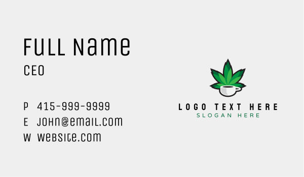 Weed Leaf Cup Business Card Design Image Preview