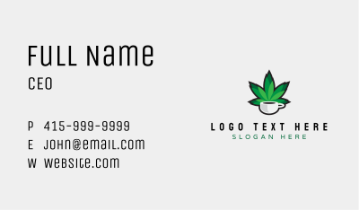 Weed Leaf Cup Business Card Image Preview