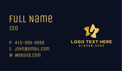 Gold Star Letter Y Business Card Image Preview