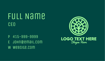 Green Leaf Outline Business Card Image Preview