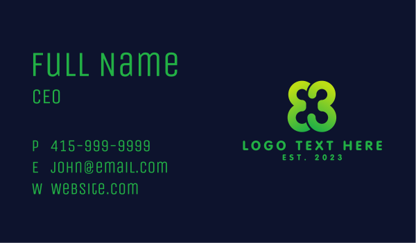 Green Clover Number 3 Business Card Design Image Preview