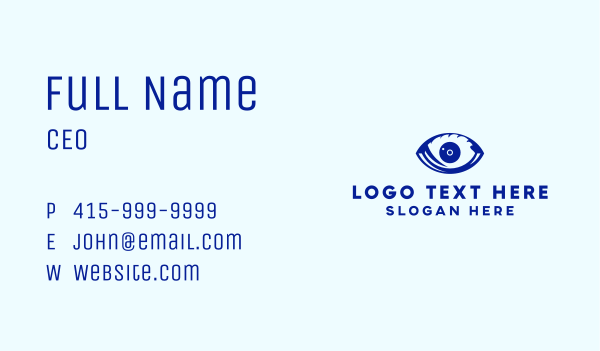 Blue Optic Eye Business Card Design Image Preview