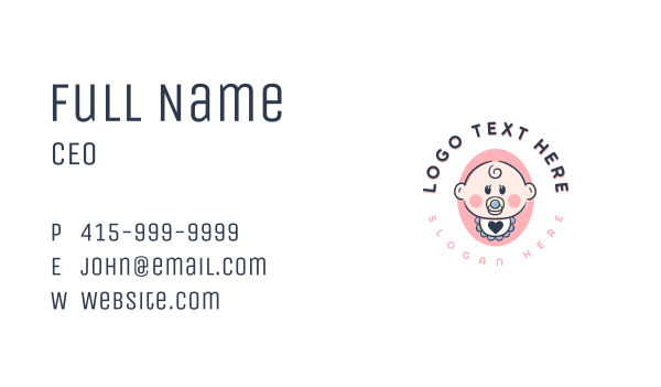 Baby Bib Pacifier Business Card Design Image Preview