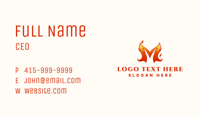 Spicy Blazing Flame  Business Card Image Preview