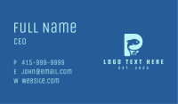 Letter P Swimming Fish  Business Card Image Preview