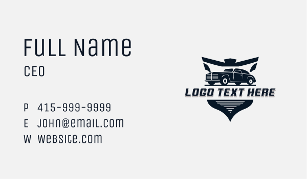 Classic Car Vehicle Business Card Design Image Preview