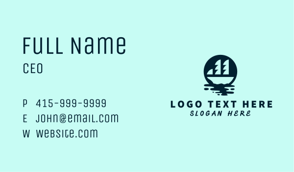 Ocean Water Galleon  Business Card Design Image Preview