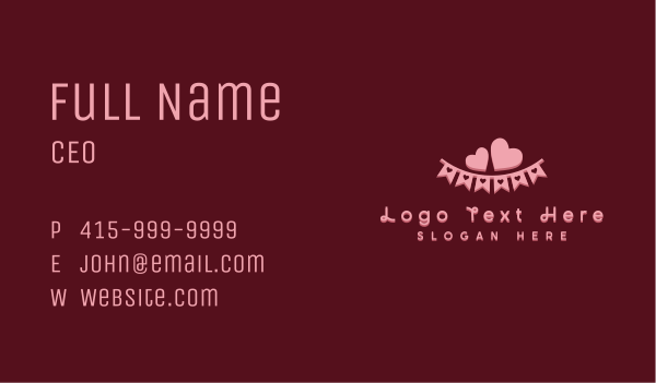 Heart Party Banner Business Card Design Image Preview