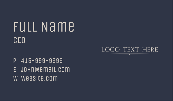 Professional Elegant Wordmark Business Card Design Image Preview