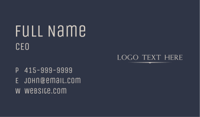 Professional Elegant Wordmark Business Card Image Preview
