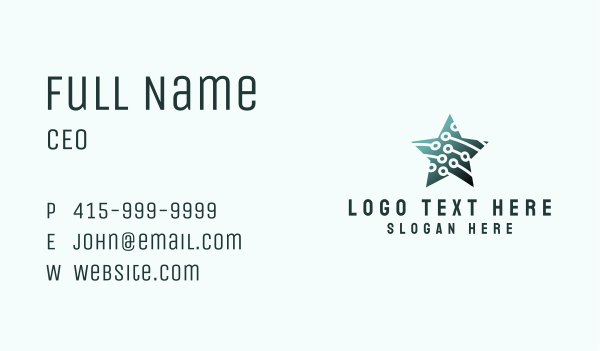 Cyber Star Circuit Business Card Design Image Preview