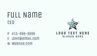 Cyber Star Circuit Business Card Image Preview