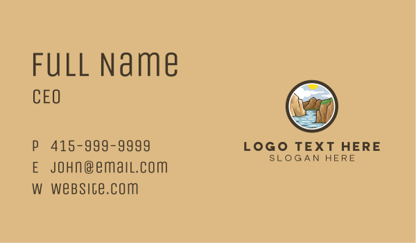 Rustic Mountain River Business Card Design Image Preview