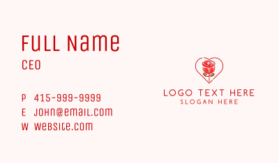 Rose Heart Flower  Business Card Image Preview