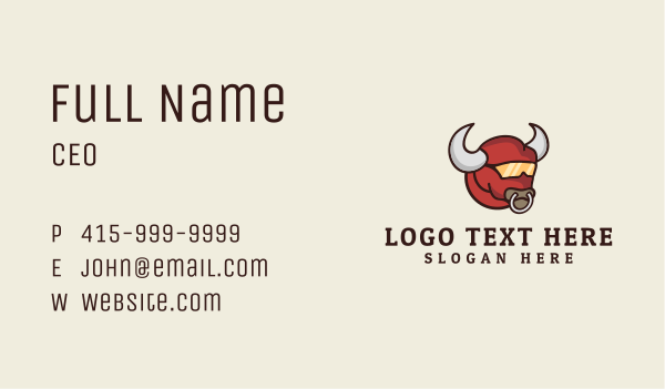 Furious Bull Goggles Business Card Design Image Preview