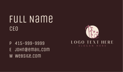 Floral Needle Vine Business Card Image Preview