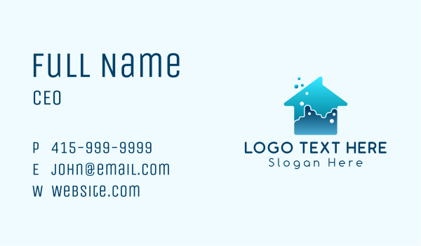 Blue House Cleaning Business Card Design Image Preview