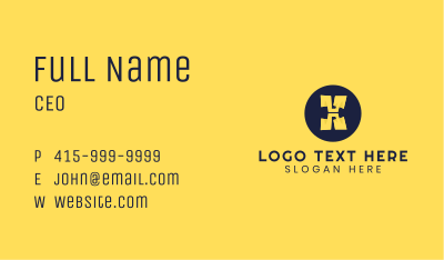 Yellow Letter H Business Card Image Preview