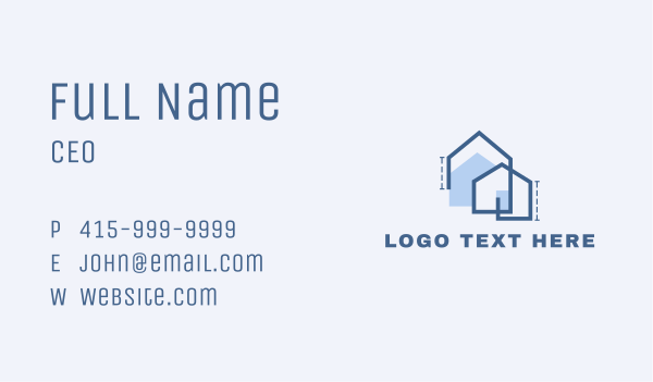 Blue Architect House Business Card Design Image Preview