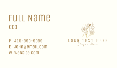 Hand Flower Feminine Business Card Image Preview