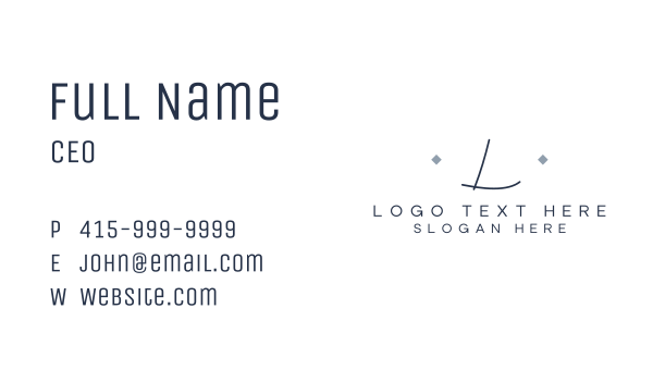 Elegant Signature Lettermark Business Card Design Image Preview
