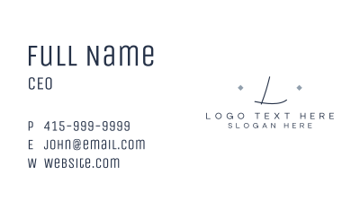 Elegant Signature Lettermark Business Card Image Preview