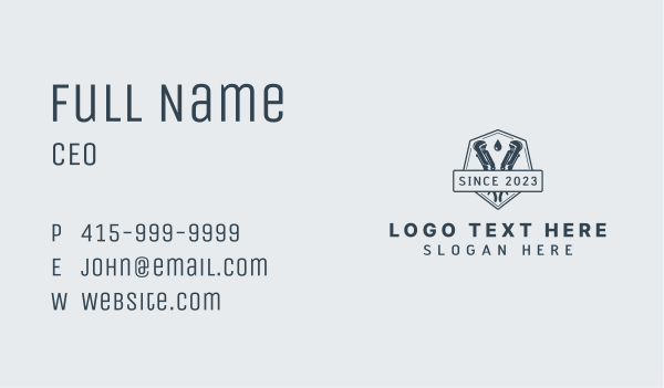 Repair Tool Pipe Wrench Business Card Design Image Preview