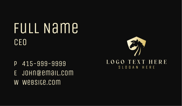 Golden Equine Horse Business Card Design Image Preview