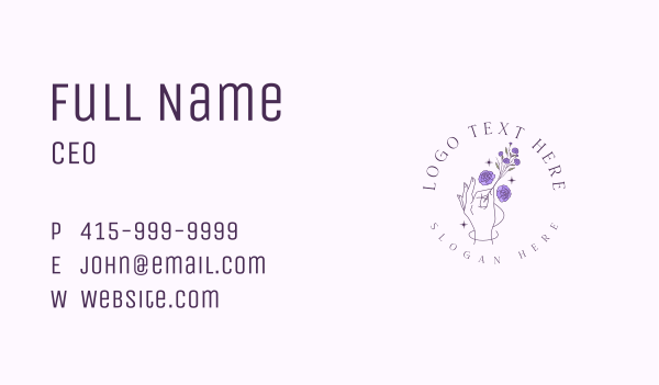 Florist Hand Flower Business Card Design Image Preview