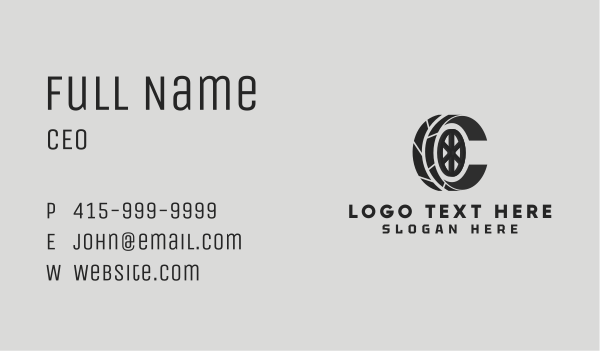 Car Wheel Letter C Business Card Design Image Preview