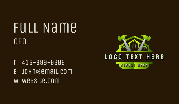 Hammer Repair Builder  Business Card Design Image Preview