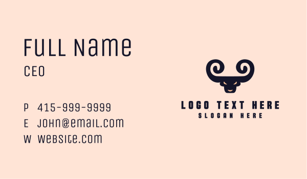 Spiral Horn Bull Business Card Design Image Preview