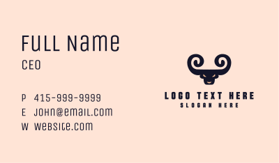 Spiral Horn Bull Business Card Image Preview