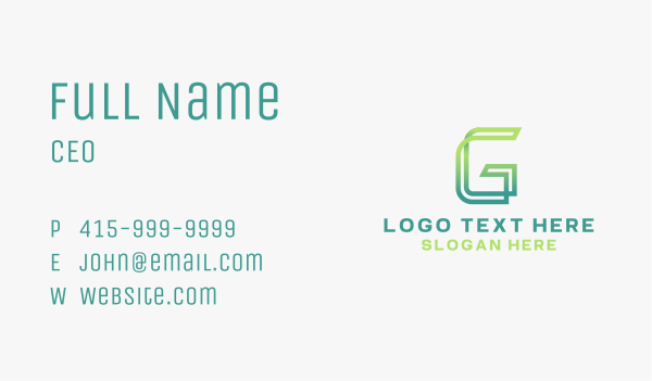 Modern Letter G Digital Business Card Design Image Preview