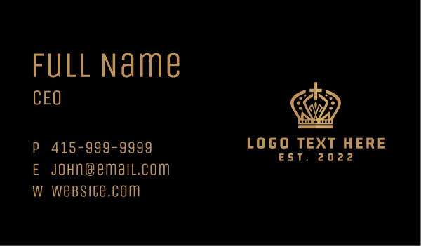 Golden Pope Crown Business Card Design Image Preview