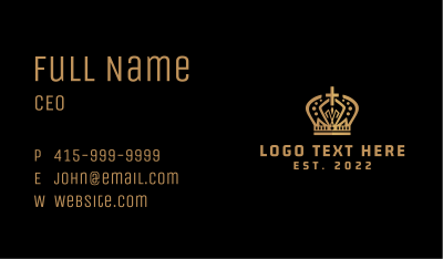 Golden Pope Crown Business Card Image Preview