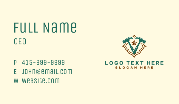 Hammer Carpentry Utility Business Card Design Image Preview