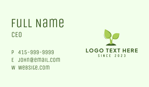 Leaf Sprout Gardening Business Card Design Image Preview