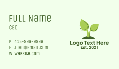 Leaf Sprout Gardening Business Card
