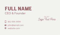 Red Feminine Wordmark Business Card Image Preview
