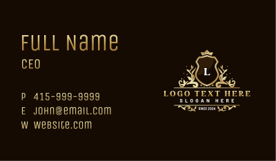 Shield Vine Crown Agency Business Card Image Preview