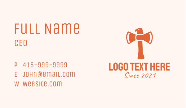 Orange Eagle Axe  Business Card Design Image Preview