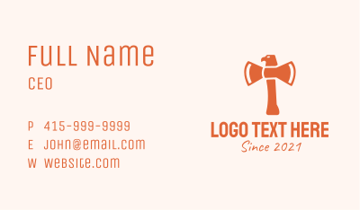 Orange Eagle Axe  Business Card Image Preview