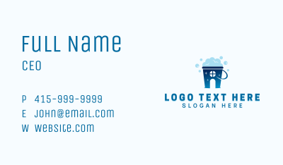 Cleaning Bucket Bubbles Business Card Image Preview