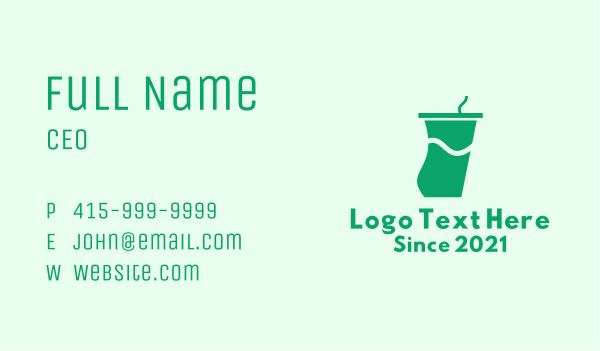 Green Juice Tumbler Business Card Design
